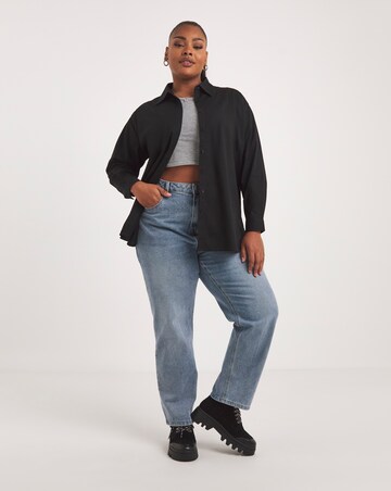 Black Relaxed Cotton Poplin Shirt