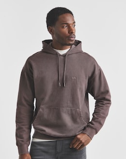 Union Garment Dyed Relaxed Fit Hoodie- Brown