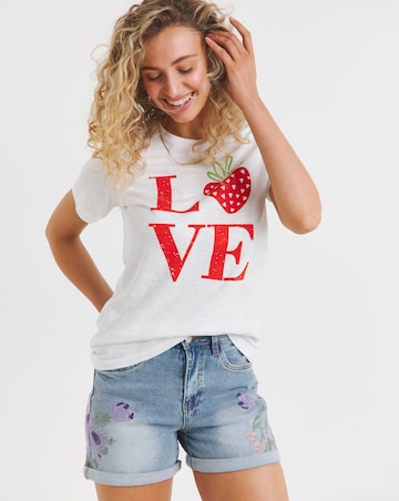 Joe Browns Floral Embroidered Denim Shorts