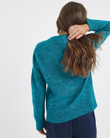 Pink V Neck Seam Detail Cardigan