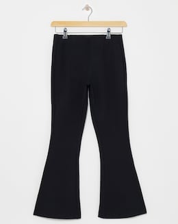 Black Flared Ponte Jersey Pull On Trouser
