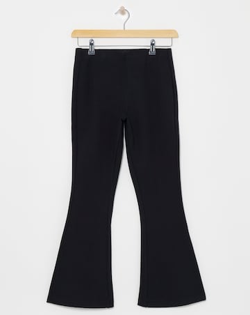 Black Flared Ponte Jersey Pull On Trouser