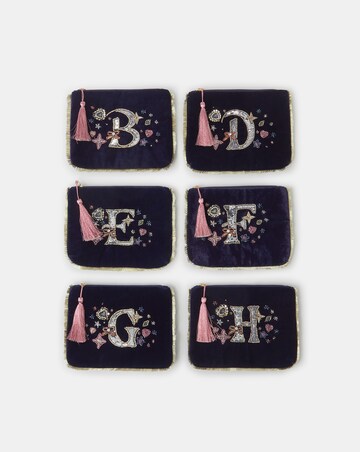 Accessorize Initial Velvet Pouch