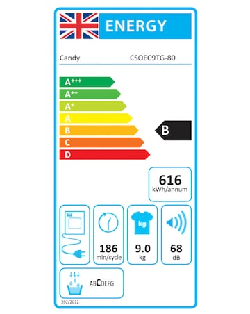 Candy Smart Pro Inverter CRO EC9TG-80 WiFi 9Kg Condenser Tumble Dryer White