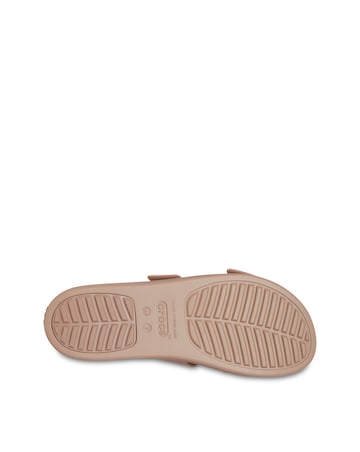 Crocs Latte Brooklyn Low Wedge Slider Sandals