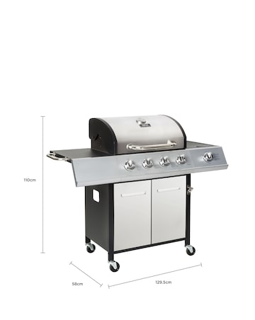 Charles Bentley 4 Burner Gas BBQ with Side Burner Bundle