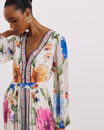 Joanna Hope Pleated Floral Maxi Dress