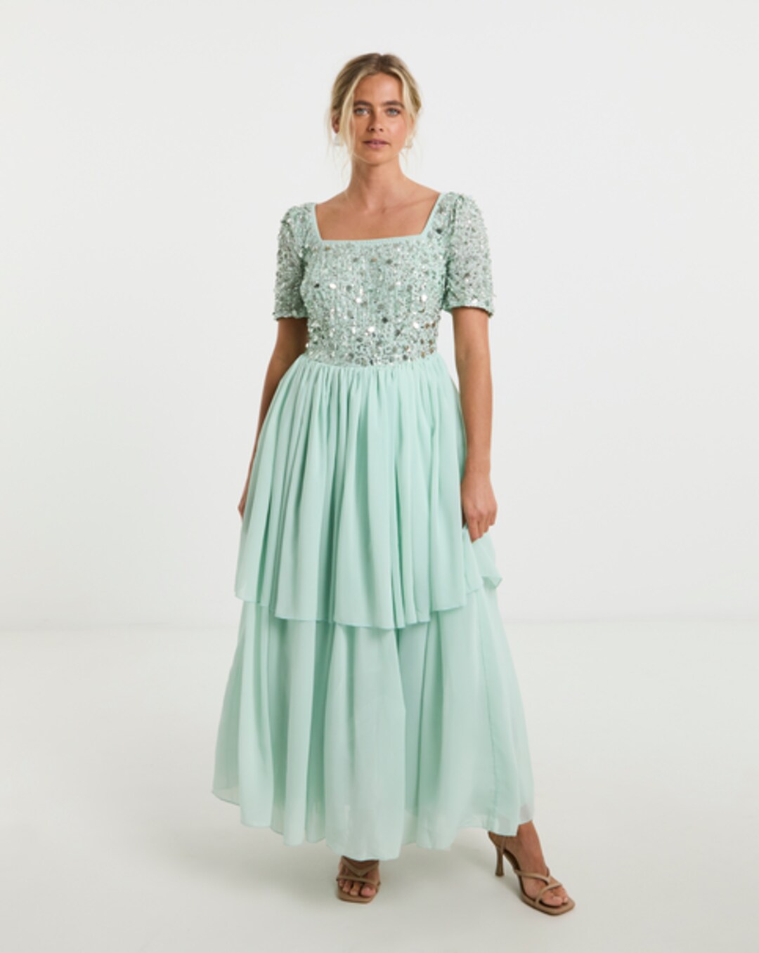 maya curve bridesmaid dresses Halter Neck Maya Curve Bridesmaid Dresses Maya Taupe Blush Embellished  Halter Neck Midi Dress  Maya Deluxe