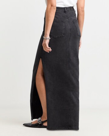 Black Side Split Maxi Skirt