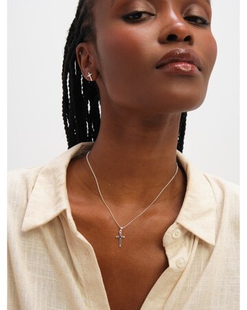 Inicio Sterling Silver Plated Polished Cross Set - Gift Box