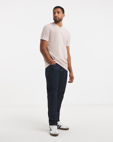 V Neck T-Shirt Long - Pink Marl