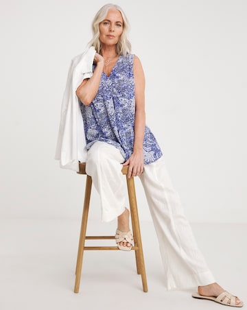 Julipa Blue Crinkle Printed Vest