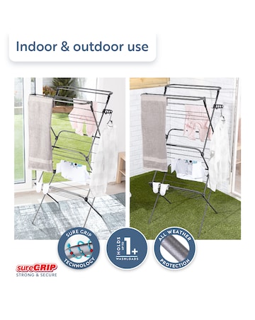 Minky Suregrip Long Drop Three Tier Airer