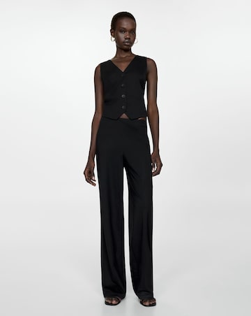 Mango Peach button Waistcoat- Black