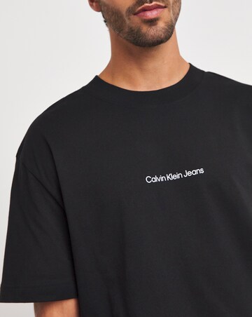 Calvin Klein Jeans Grid Monogram Short Sleeve T-shirt Black