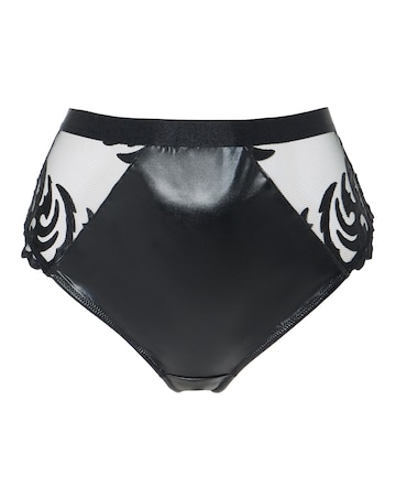 Figleaves Faux Leather Brazillian Brief - Black
