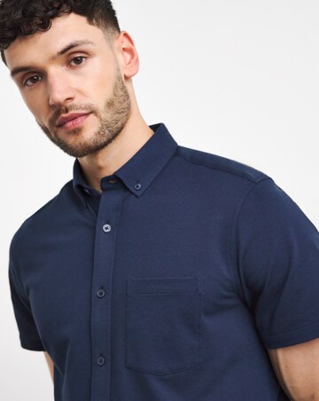Short Sleeve Button Down Pique