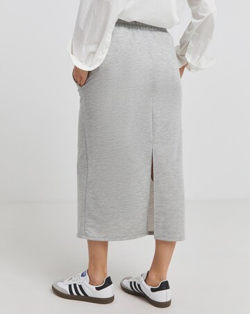 Simply Be Grey Marl Jersey Maxi Sweat Skirt