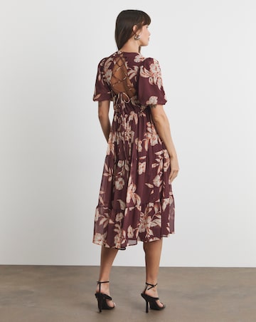 Joanna Hope Lace Back Midi Dress