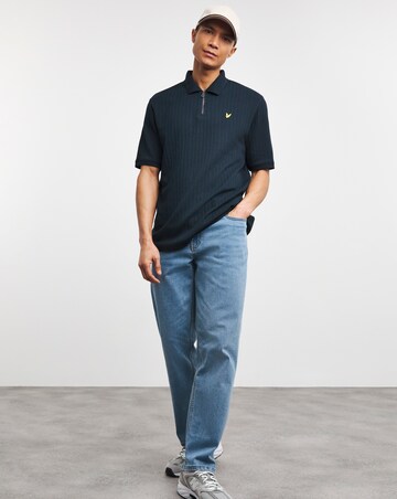 Lyle & Scott Textured Stripe Neck Polo