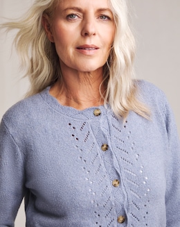 Julipa Pointelle Soft Wool Cardigan