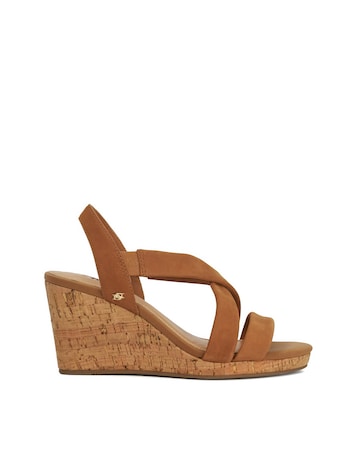 Dune Kamies Wedged Sandals Wide Fit