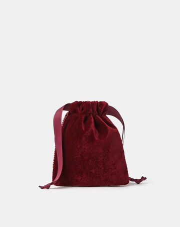 Accessorize Bow Velvet Drawstring Bag