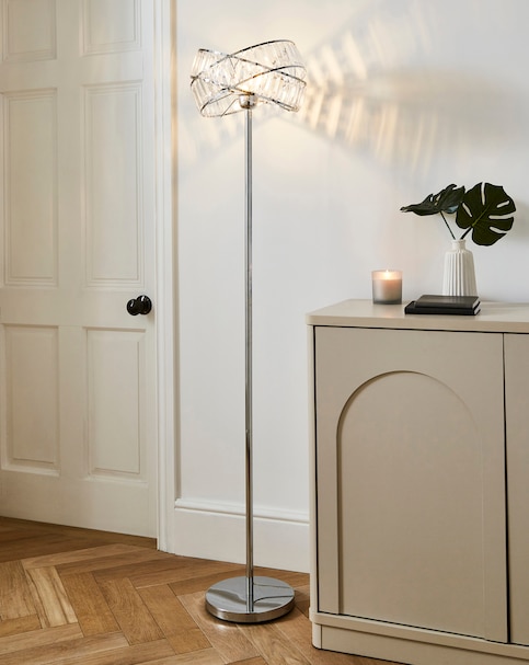 Juno Chrome & Acrylic Floor Lamp