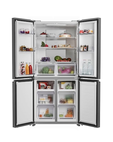 Hoover HHCR3818ENPL Non-Plumbed American Fridge Freezer Silver + Install