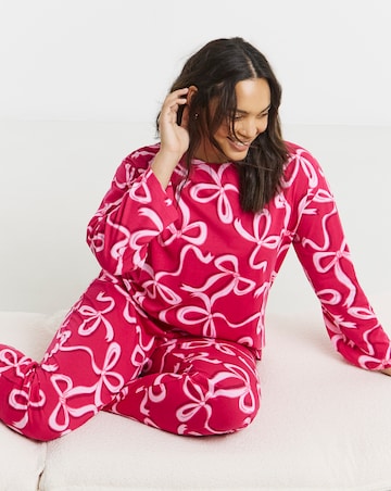 Simply Be Value Long Sleeve Pyjama Set Bow Print
