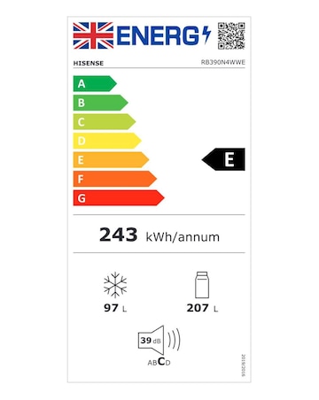 Hisense RB390N4WWE Fridge Freezer White