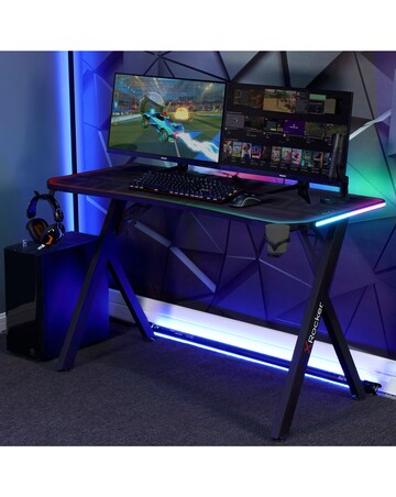 X Rocker Lumio XL Gaming Desk with 3 Sided App-Controlled LED Lighting