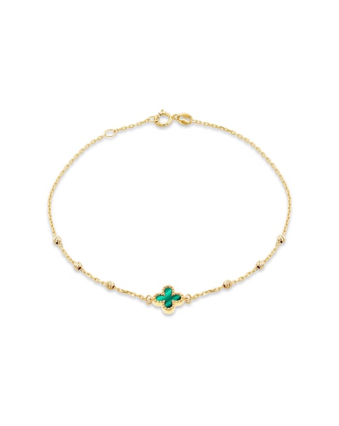 9ct Yellow Gold Malachite Bracelet
