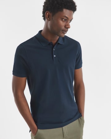 Pure Cotton Pique Polo- Navy