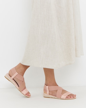 Dia Elasticated Low Wedge Espadrilles - Extra Wide Fit (EEE)