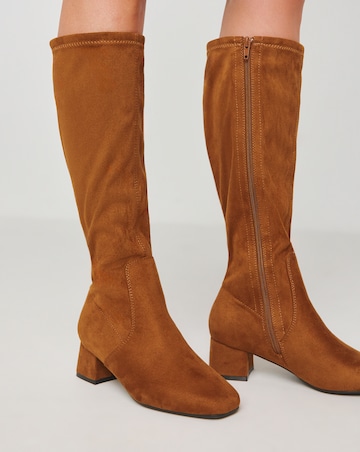 Demi Knee Kigh Heeled Boot - Wide Fit (E) & Standard/Curvy Calf