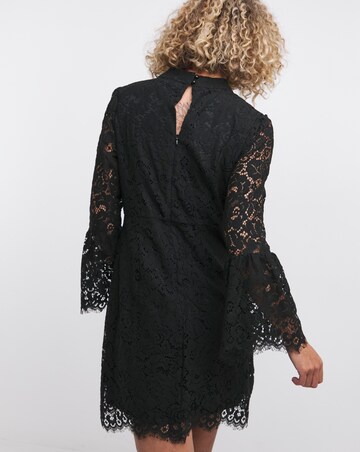 Joanna Hope Black High Neck Lace Dress