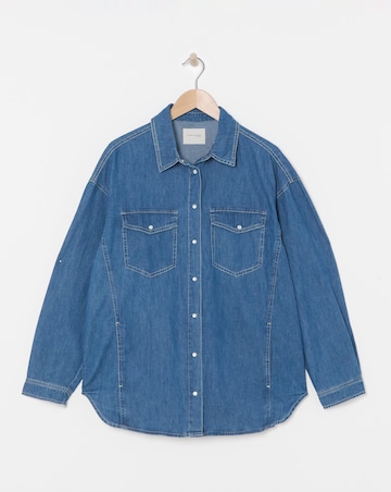 Mid Blue Relaxed Denim Shirt