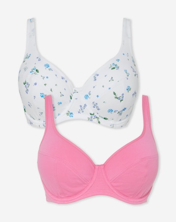 Slimma (2 Pack) Cotton Full Cup Bras (B-G)