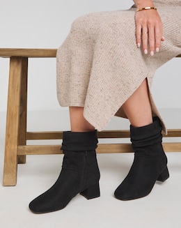 Brie Heeled Slouch Boots - Extra Wide Fit (EEE)