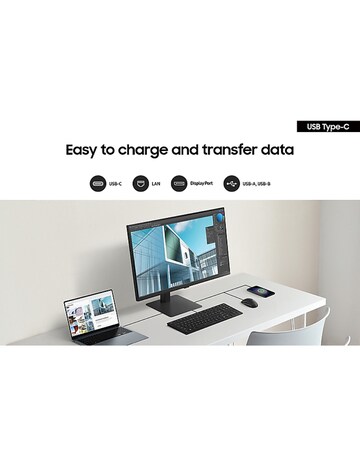 Samsung 24in ViewFinity S6 S60UD 100Hz QHD Ergonomic Monitor - Black