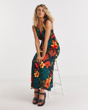 Joe Browns Beautiful Tropical Shirred Jersey Maxi Dress