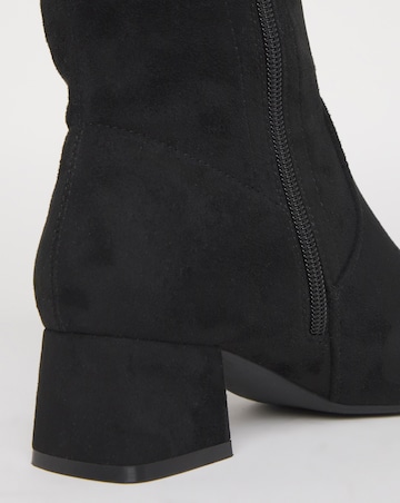 Claudia Low Block Heel Knee High Boots - Standard Fit (D) & Standard/Curvy Calf