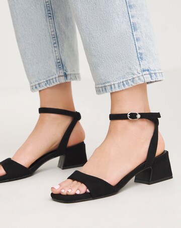 Amber Barely There Low Block Heel Sandals Extra Wide EEE Fit
