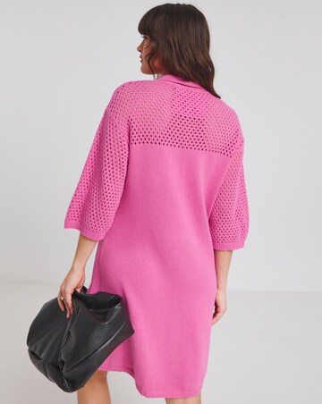 Native Youth Pink Polo Short Sleeve Mini Dress