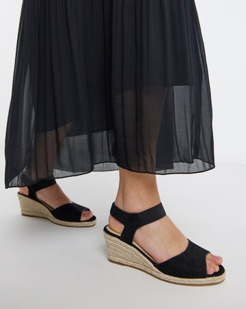 Sariah Two Part Espadrille Wedge Sandals - Extra Wide Fit (EEE)