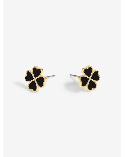 Jon Richard Jet Enamel Clover Studs