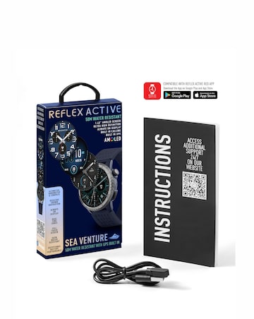 Reflex Active Venture AMOLED 50m Swim GPS Silicone Strap Smart Watch - Blue