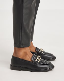 Marie Classic Quilted Trim Loafer - Wide Fit (E)