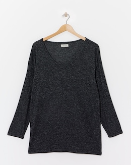 Soft Touch V-Neck Longline Top